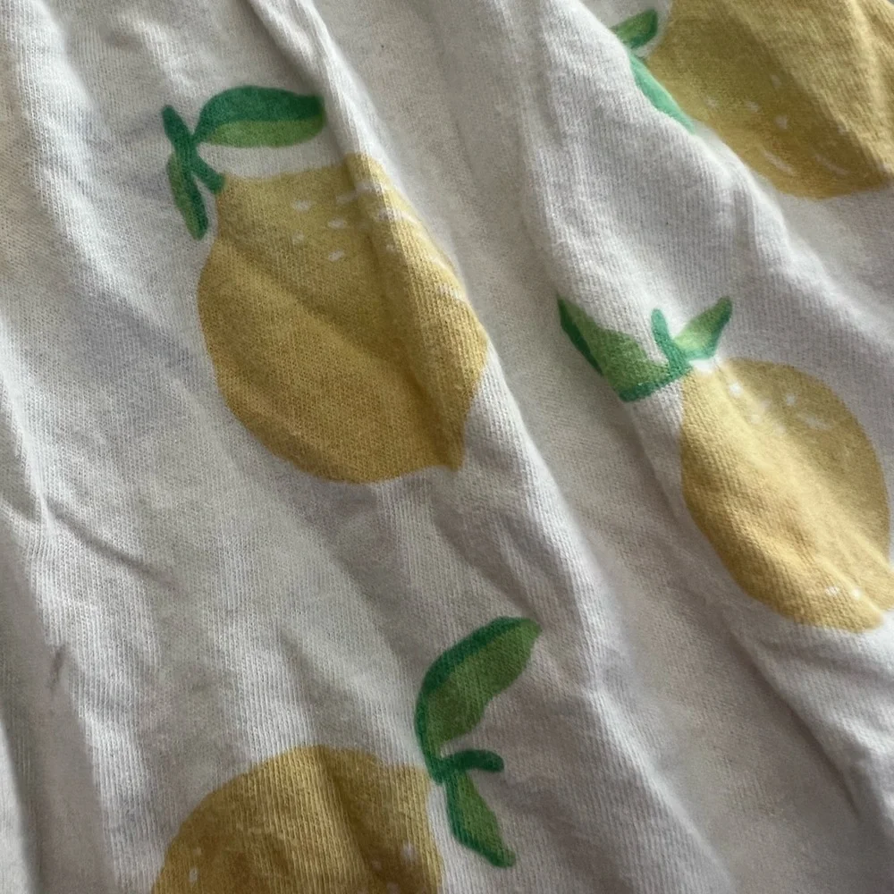 Gap Toddler Girl White Lemon Print Cotton Play Dress Size 3t